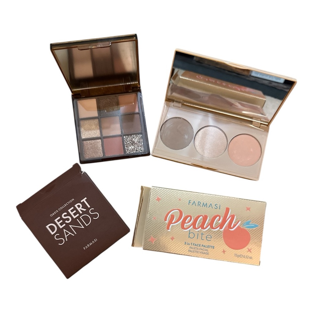 Farmasi makeup set- Desert sands Eyeshadow palette & peach Bite 3-in-1 Face palt